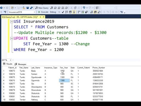 sql update with multiple values.